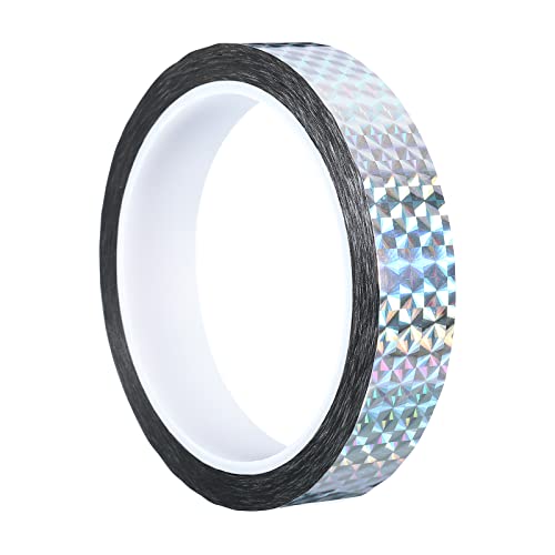 PATIKIL Glitzer Klebeband 20mm x 50m Washi Tape Holografische Selbstklebende Metallic Klebeband Reflektierender Prismenband für DIY Geschenkverpackung Party Dekoration Silber von PATIKIL