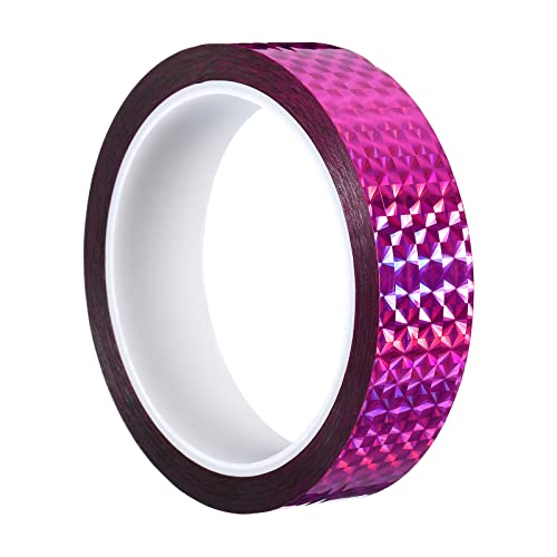 PATIKIL Glitzer Klebeband 25mm x 50m Washi Tape Holografische Selbstklebende Metallic Klebeband Reflektierender Prismenband für DIY Geschenkverpackung Party Dekoration Rosarot von PATIKIL