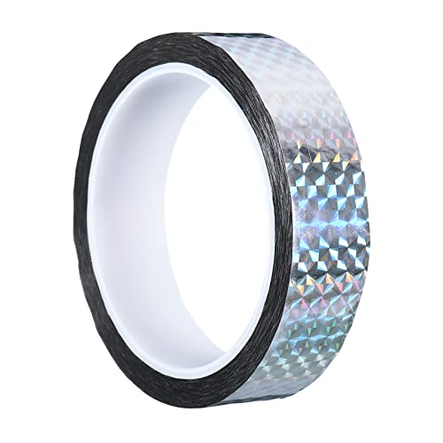 PATIKIL Glitzer Klebeband 25mm x 50m Washi Tape Holografische Selbstklebende Metallic Klebeband Reflektierender Prismenband für DIY Geschenkverpackung Party Dekoration Silber von PATIKIL