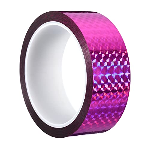 PATIKIL Glitzer Klebeband 35mm x 50m Washi Tape Holografische Selbstklebende Metallic Klebeband Reflektierender Prismenband für DIY Geschenkverpackung Party Dekoration Rosarot von PATIKIL