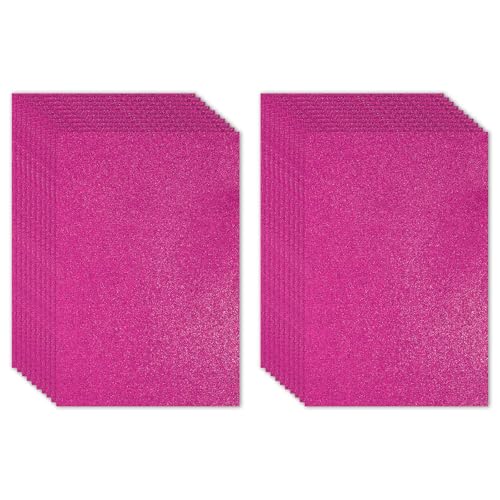 PATIKIL Glitzer-Schaumstofffolie, 20 Blatt, 2 mm, 40,6 x 30,5 cm, Fuchsia, glitzernd, EVA-Papier von PATIKIL