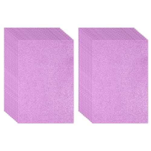 PATIKIL Glitzer-Schaumstofffolie, 20 Blatt, 2 mm, 40,6 x 30,5 cm, Lavendel-Glitzer-EVA-Papier von PATIKIL