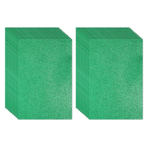 PATIKIL Glitzer-Schaumstofffolie, 20 Blatt, 2 mm, 40,6 x 30,5 cm, grünes glitzerndes EVA-Papier von PATIKIL