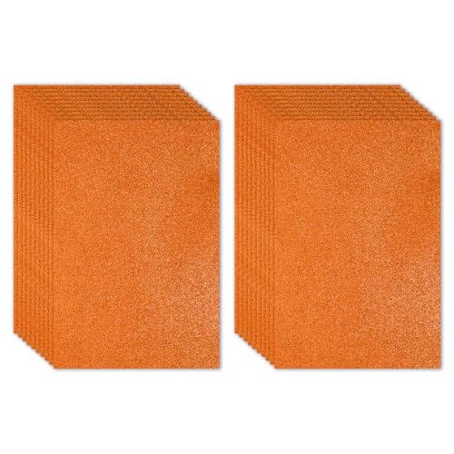 PATIKIL Glitzer-Schaumstofffolie, 20 Blatt, 2 mm, 40,6 x 30,5 cm, orangefarbenes glitzerndes EVA-Papier von PATIKIL