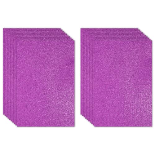 PATIKIL Glitzer-Schaumstofffolie, 20 Blatt, 2 mm, 40,6 x 30,5 cm, violettes glitzerndes EVA-Papier von PATIKIL