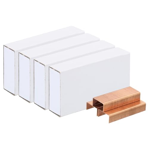 PATIKIL Heftklammern für Hefter 4 Pack(1000Stk Heftklammern pro Pack) #10 Mini 3/16" Länge Heftklammern Staufrei für Zuhause Bürobedarf Rose Gold von PATIKIL