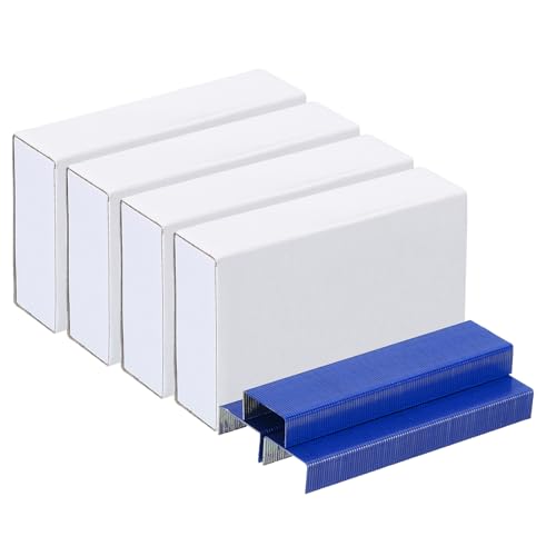 PATIKIL Heftklammern für Hefter 4 Pack(1000Stk Heftklammern pro Pack) 26/6 Standard 1/4" Länge Heftklammern Staufrei für Zuhause Bürobedarf Blau von PATIKIL