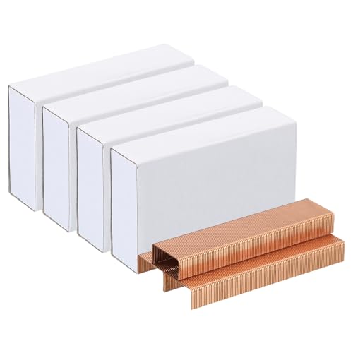 PATIKIL Heftklammern für Hefter 4 Pack(1000Stk Heftklammern pro Pack) 26/6 Standard 1/4" Länge Heftklammern Staufrei für Zuhause Bürobedarf Rose Gold von PATIKIL