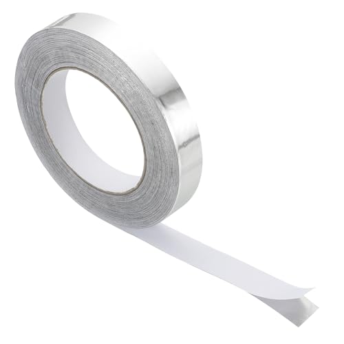 PATIKIL Klebeband, 0,79" x 164,1 Ft(54,7 Yd) 3,9 Mil Schwerlast-Aluminiumfolienband Wasserdicht Glasfaser-Isolierung Hitzebeständig für Lüftungskanäle HVAC Abdichtung Flicken, 1 Rolle von PATIKIL