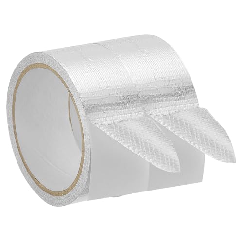 PATIKIL Klebeband, 1,57 Zoll x 32,8 Fuß 5,91 Mil Heavy Duty Aluminiumfolienband Wasserdichtes Glasfaser-Isolierband Hitzebeständig für Lüftungskanäle HVAC Abdichtung Flicken, 2 Rollen von PATIKIL