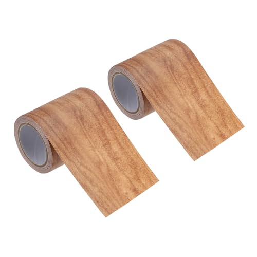 PATIKIL Klebeband Holzoptik Sockelleiste Selbstklebend Holzmaserung Reparaturband 57mm x 4,57 M, 2 Stück für Tür Schränke Schreibtisch Truhe, Ahorn von PATIKIL