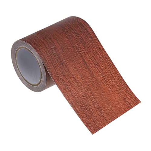 PATIKIL Klebeband Holzoptik Sockelleiste Selbstklebend Holzmaserung Reparaturband 57mm x 4,57 M, für Tür Schränke Schreibtisch, Hellwein-Mahagoni von PATIKIL