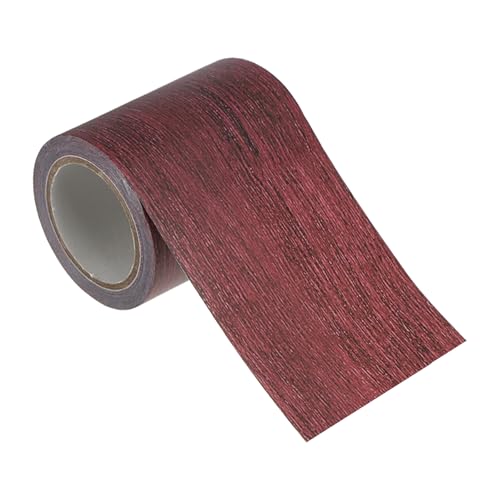 PATIKIL Klebeband Holzoptik Sockelleiste Selbstklebend Holzmaserung Reparaturband 57mm x 4,57 M, für Tür Schränke Schreibtisch, dunkles Kastanien-Mahagoni von PATIKIL