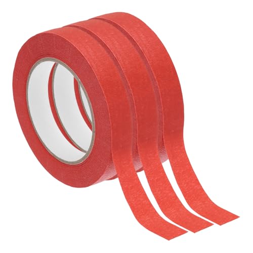 PATIKIL Kreppband Abdeckband Klebeband Abklebeband Maler 20 M x 1,9 CM, 3 Rollen Allzweck-Klebeband Malerband für DIY Malerei Scrapbooking Kunsthandwerksetiketten, Rot von PATIKIL