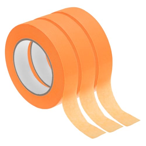 PATIKIL Kreppband Abdeckband Klebeband Abklebeband Maler 50 m x 2,55 cm, 3 Rollen Allzweck-Klebeband Malerband für DIY Malerei Scrapbooking Kunsthandwerksetiketten, Orange von PATIKIL