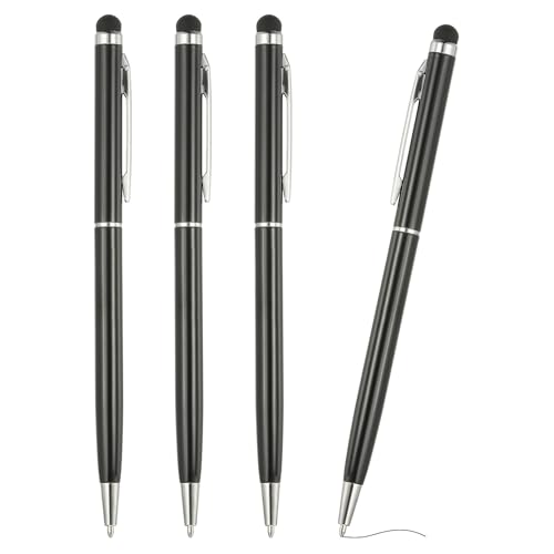 PATIKIL Kugelschreiber mit Stylus-Spitze, 4 Stück Zwei in einem Metallstift Schwarze Tinte 1,0 mm mittlere Spitze Stylus-Stift für Touchscreens, Schwarz PATIKIL Kugelschreiber mit Stylus-Spitze, 4 Stück Zwei in einem Metallstift Schwarze Tinte 1,0 mm mittlere Spitze Stylus-Stift für Touchscreens, Schwarz von PATIKIL