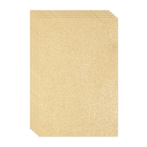 PATIKIL Leicht Gold Glänzendes EVA Glitzer-Schaumstoffblatt 30 x 20 cm 2 mm Dick Glitzer EVA Filz für Bastelprojekte DIY, 5 Stück von PATIKIL