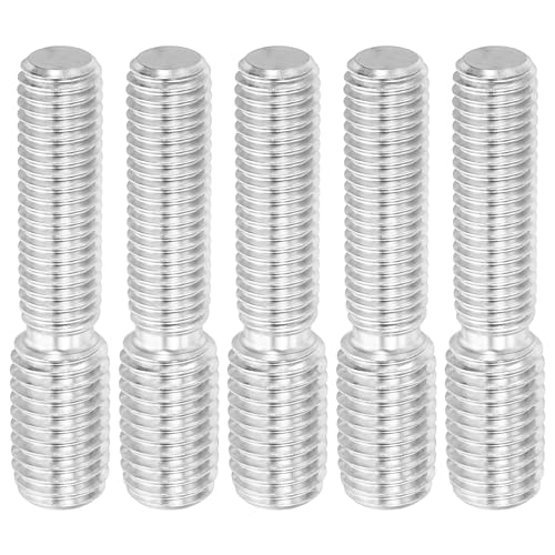 PATIKIL M10*M12*55 Doppelt-Endgewindebolzen, 5er Packung 304 Edelstahl Stangenbolzen Gewinde Reduzieradapter für Möbelbeschläge, 55mm lang von PATIKIL