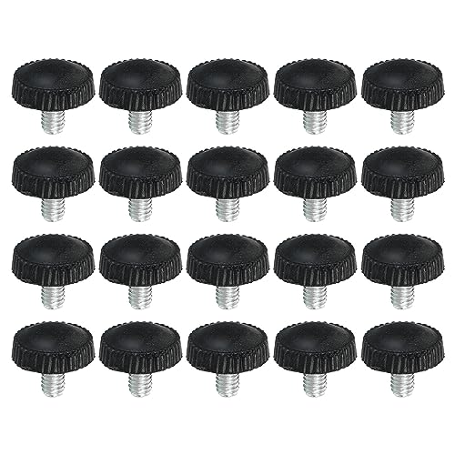 PATIKIL M4x6mm Gerändelt Daumen Schrauben 20 Packung Außengewinde Rund Klemmen Schrauben Knöpfe Hand Griffbolzen Montage Verschlüsse für Beleuchtung Möbel Hardware Schwarz von PATIKIL