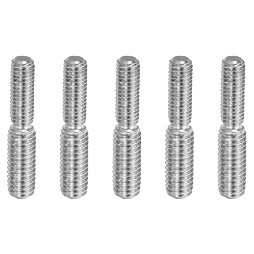 PATIKIL M5*M6*30 Doppelt-Endgewindebolzen, 5er Pack 304 Edelstahl Stangenbolzen Gewinde Reduzieradapter für Möbelbeschläge, 30mm lang von PATIKIL