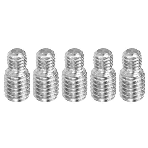 PATIKIL M6*M8*16 Doppelt-Endgewindebolzen, 5er Packung 304 Edelstahl Stangenbolzen Gewinde Reduzieradapter für Möbelbeschläge, 16mm lang von PATIKIL