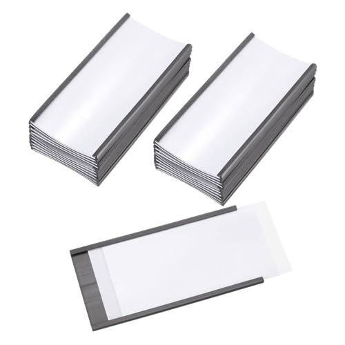 PATIKIL Magnetischer Etikettenhalter 4" x 2" mit Papiereinsätzen, 25 Stück C-Kanal Magnetische Aktenschranketiketten Regal-Datenkartenhalter Schilder für Metallregale Whiteboard von PATIKIL