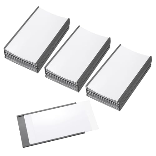 PATIKIL Magnetischer Etikettenhalter 5" x 3" mit Papiereinsätzen, 50 Stück C-Kanal Magnetische Aktenschranketiketten Regal-Datenkartenhalter Schilder für Metallregale Whiteboard von PATIKIL