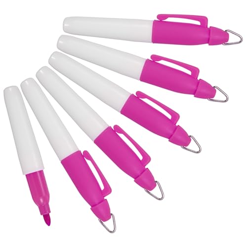 PATIKIL Mini Permanent Marker, 6er Pack Golfball-Marker-Stifte mit Schlüsselanhänger-Clip für Büro, Meetings und Outdoor-Aktivitäten, Pink von PATIKIL