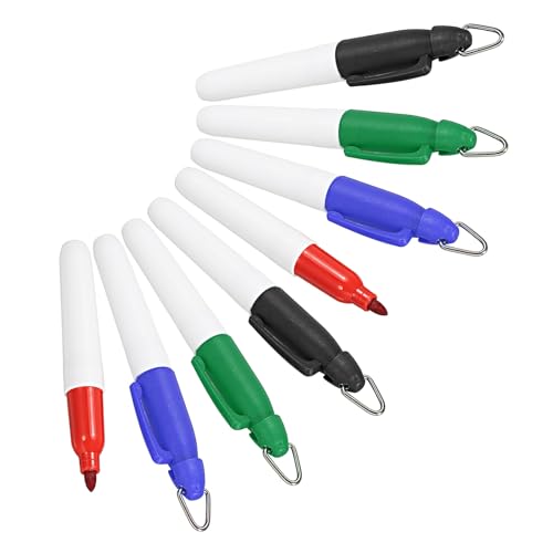 PATIKIL Mini Permanent Marker, 8er Pack Golfball-Marker-Stifte mit Schlüsselanhänger-Clip für Büro, Meetings und Outdoor-Aktivitäten, 4 Farben von PATIKIL