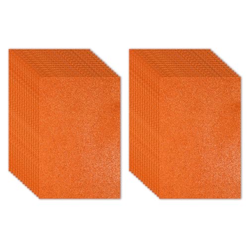 PATIKIL Orange Glänzende EVA Glitzer-Schaumstoffplatte 30 x 20 cm 2 mm dick Glitzer EVA Filz für Bastelprojekte DIY, 30 Stück von PATIKIL