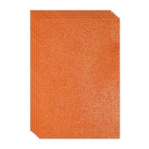 PATIKIL Orange Glänzende EVA Glitzer-Schaumstoffplatte 30 x 20 cm 2 mm dick Glitzer-EVA-Filz für Bastelprojekte DIY, 5 Stück von PATIKIL