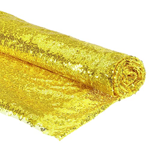 PATIKIL Pailletten Stoff Meterware 150cm x 364cm Sparkly Stoff glitzernder Stoff Pailletten-Stoff, Gelb von PATIKIL