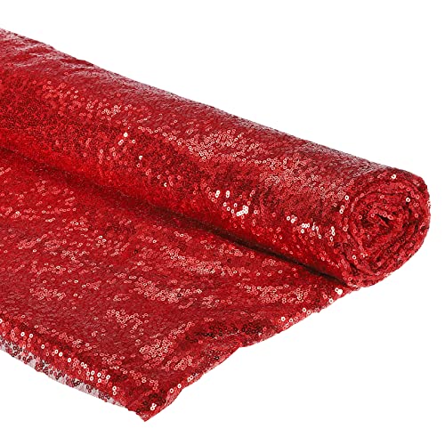 PATIKIL Pailletten Stoff Meterware 150cm x 364cm Sparkly Stoff glitzernder Stoff Pailletten-Stoff, Rot von PATIKIL