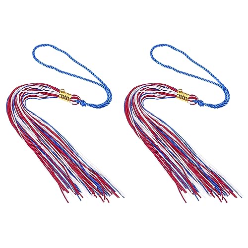 PATIKIL Quaste Graduierung 2Stk Graduierung Kappe Quaste für Graduierung Kappe Dekorieren Quaste Charme für Graduierung Party Zeremonien Souvenir Rot Blau Weiß von PATIKIL