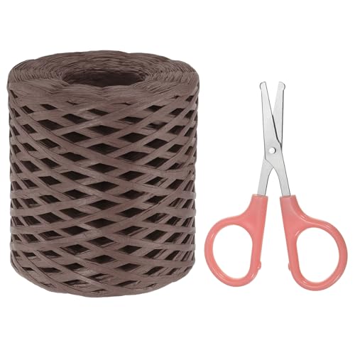 PATIKIL Raffia-Papierbastelband-Sortiment-Set, Natur-Raffiaband mit Schere für Geschenke, Blumensträuße, Dekoration, Kaffee, 218 Meter von PATIKIL