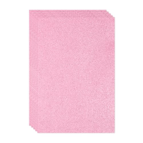 PATIKIL Rosa Glänzende EVA Glitzer-Schaumstoffplatte 30 x 20 cm 2 mm dick mit rückseitigem Kleber Glitzer-Filz für Bastelprojekte DIY, 5 Stück von PATIKIL