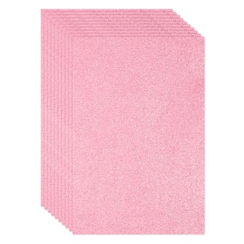 PATIKIL Rosa Glänzende EVA Glitzer-Schaumstoffplatte 40x30 cm 2mm dick mit Rückenkleber Glitzer EVA Glitzer-Filz für Bastelprojekte DIY-Projekt, 10 Stück von PATIKIL