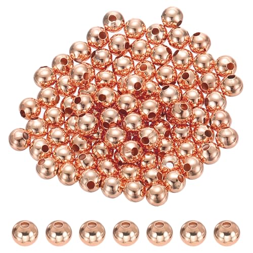 PATIKIL Roségold gefüllte Abstandperlen, 90 Stück 5mm Metallglatt Runde Perlen für Armband Schmuckherstellung Halskette DIY PATIKIL Roségold gefüllte Abstandperlen, 90 Stück 5mm Metallglatt Runde Perlen für Armband Schmuckherstellung Halskette DIY von PATIKIL