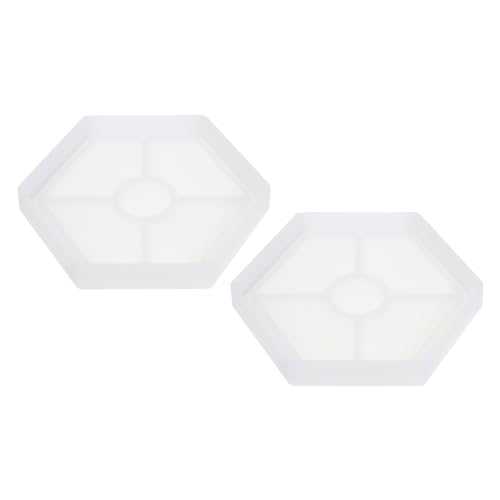 PATIKIL Silikon-Pflanzform, 2er-Pack Hexagon DIY Pflanzentopf-Form, selbstgemachte Untersetzer-Form für Zuhause, Büro und Gartendekoration von PATIKIL