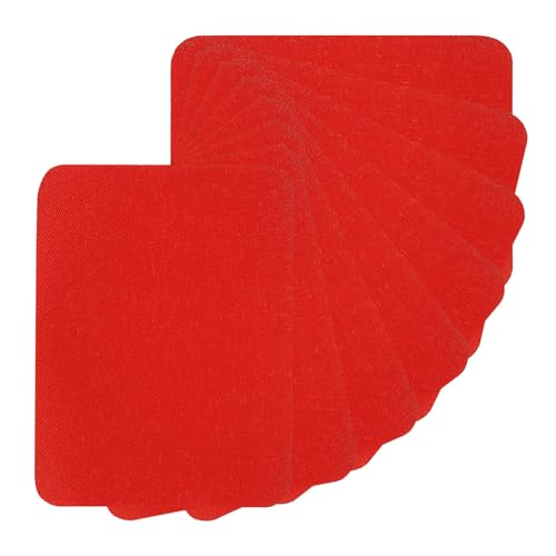 PATIKIL Stoff Aufbügelflicken 15Stk 5x4" Innen und Außen Stark Kleber 100% Baumwolle Reparatur Flicken Kit für Kleidung Hosen Ausbessern und Dekorieren Rot von PATIKIL