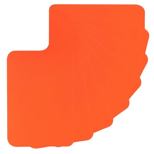 PATIKIL Stoff Aufbügelflicken 8Stk 5x4" Innen und Außen Stark Kleber 100% Baumwolle Reparatur Flicken Kit für Kleidung Hosen Ausbessern und Dekorieren Orange-Rot von PATIKIL