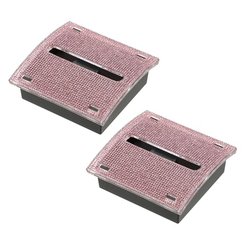 PATIKIL Strass Sticky Note Spender, 2 Stück 3x3" Sticky Note Halter Acryl Posted Notes Memo Note Behälter Spender für Sticky Notes Büro Zuhause Laden Küchenbedarf, Pink von PATIKIL