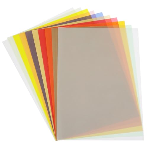 PATIKIL Transparentpapier, 20 Blatt A4 Durchsichtiges Zeichenpapierblock 8" x 12" 100 g/m² zum Zeichnen, Skizzieren, Malen mit Tinte, Bleistift, Marker, 10 Farben von PATIKIL