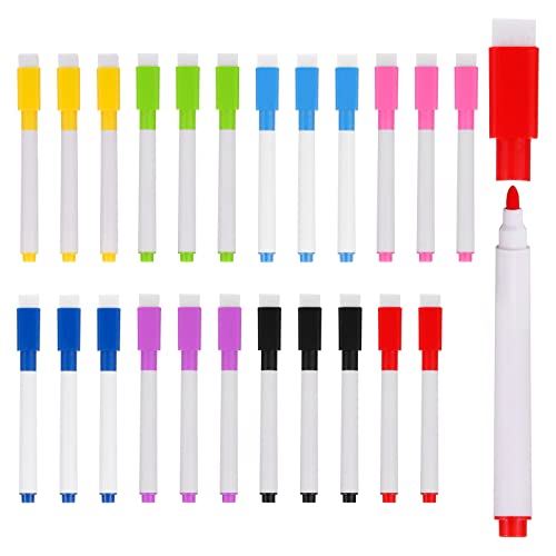 PATIKIL Trockene Radierung Marker Schreibgeräte 3 Set Magnetik 8 Farben Tinte Feinspitze Niedrig Geruch Wandtafel mit Radiergummi Kappe für Büro Zuhause Klassenraum Weiß von PATIKIL