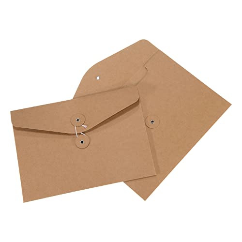 PATIKIL Umschlag Datei Ordner 2Pack A5 Dokumententasche Ordner Karton Kraftpapier Ordner Brief Halter Ablage für Büro Braun von PATIKIL