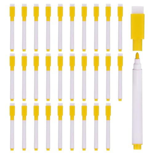 PATIKIL Whiteboard Marker Stifte, 60er Pack Gelbe Tinte Feine Spitze Geringer mit Radierkappe für Büro, Zuhause, Klassenzimmer, Weißer Stiftstab von PATIKIL