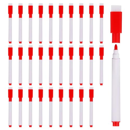 PATIKIL Whiteboard Marker Stifte, 60er Packung, rote Tinte, feine Spitze, mit Radierkappe für Büro, Zuhause, Klassenzimmer, weißer Stift von PATIKIL