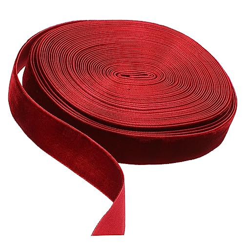 PATKAW 1 Rolle Samt Gurtband DIY Bastelband Geschenkband Geschenkband Weihnachts Dekoband Samtband Für Weihnachtsbaum Weihnachtsdekoration DIY Band Polyester von PATKAW