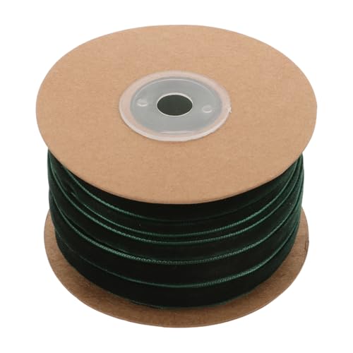 PATKAW 1 Rolle Samtgewebe Rot Samtschnur Bänder Weihnachtsdekoration Bögen Exquisites Band Seidensamtband Veloursband Verpackungsband Golden Verdrahtet Dünnes Samtband Bogen Dark Green von PATKAW