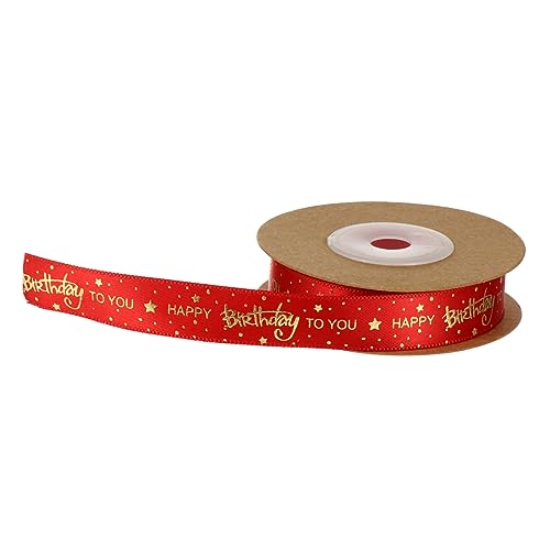 PATKAW 1 Rolle Schleife ribbon bandfeile Geschenkbandrolle Schmuckband bandalette Bänder wickeln Randbereich girlanden zur hochzeit Vergoldungsband Geschenkzubehör Polyester rot von PATKAW